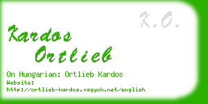 kardos ortlieb business card